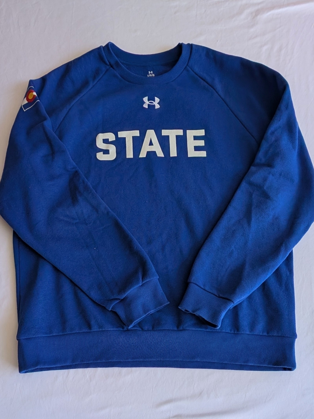 Under Armour Men's Blue Colorado 'STATE' Crew Sweatshirt Large